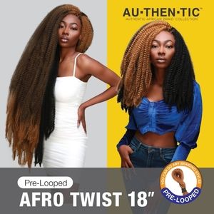 𝅺Authentic Synthetic Hair Crochet BraidsPre-Looped Afro Twist 18